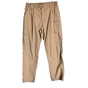 5.11 Tactical Mens Khaki Tan Ripstop Cargo Pants Multi-Pocket Workwear 34x32